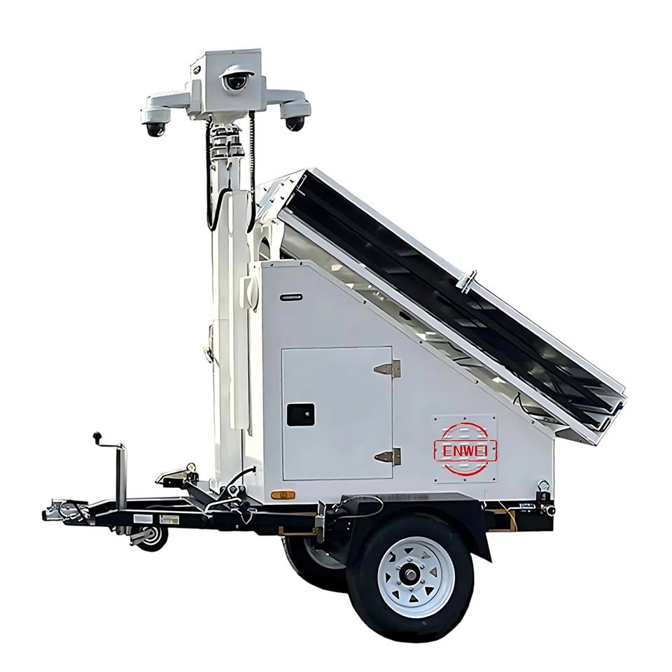 Model 3400 Solar Surveillance Trailer with 1200W Solar & 800Ah Battery for Construction Site