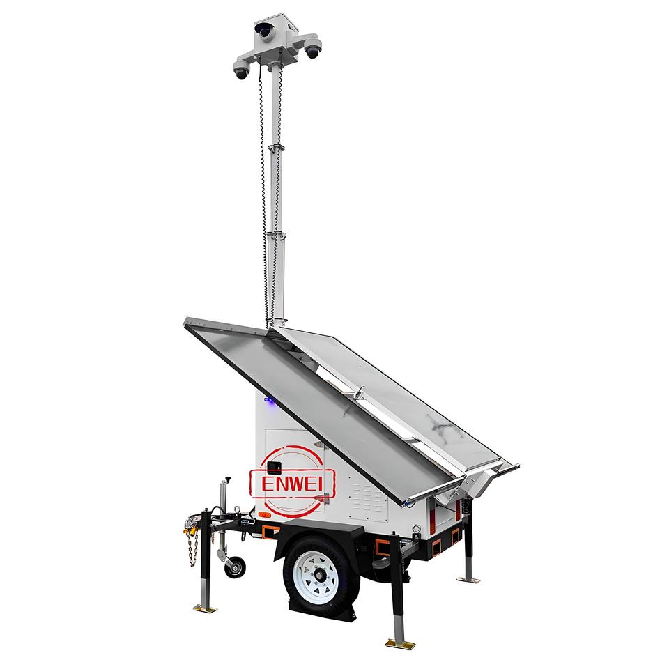 Model 3400 Solar Surveillance Trailer with 1200W Solar & 800Ah Battery for Construction Site
