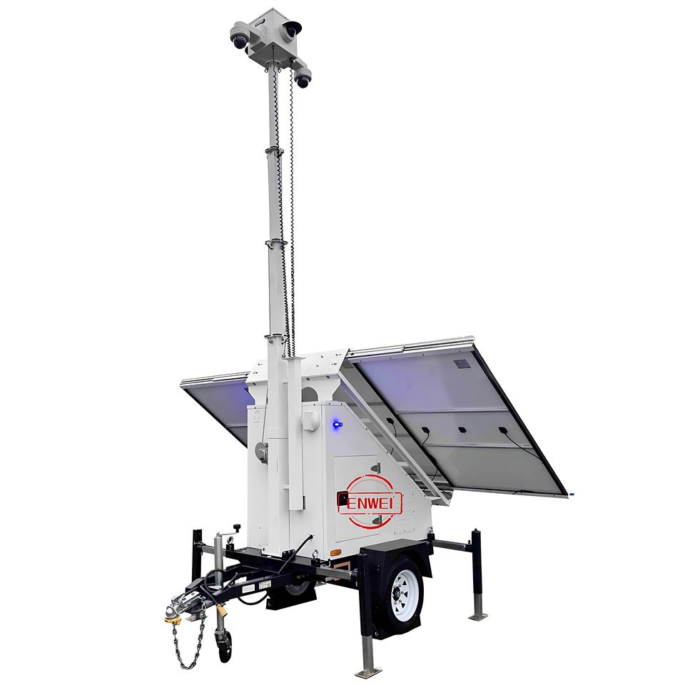 Model 3400 Solar Surveillance Trailer with 1200W Solar & 800Ah Battery for Construction Site