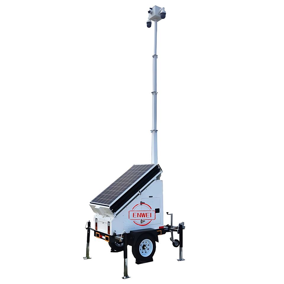 Model 3400 Solar Surveillance Trailer with 1200W Solar & 800Ah Battery for Construction Site