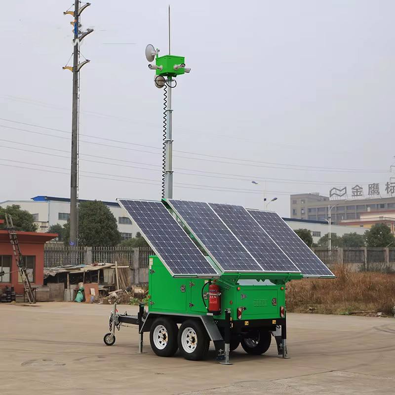 Dual Axle Hybrid Solar CCTV Tower Trailer for Efficient Monitoring Systems