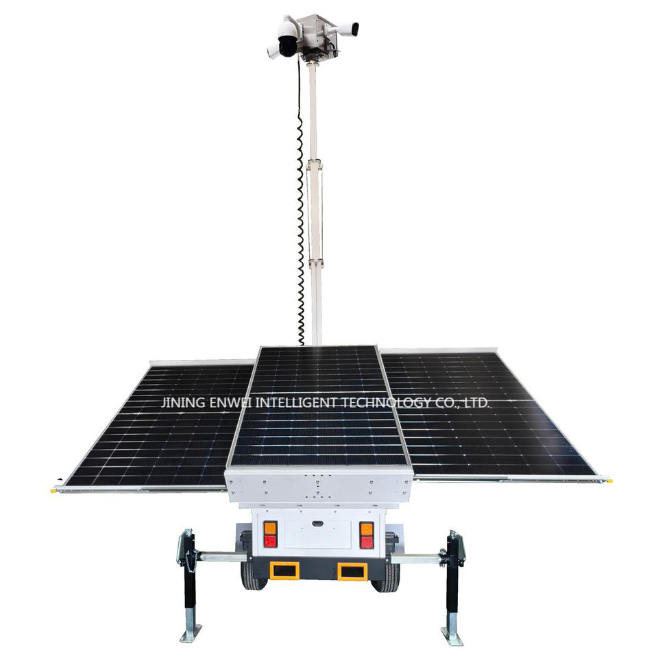Model 3400 Solar Surveillance Trailer with 1200W Solar & 800Ah Battery for Construction Site