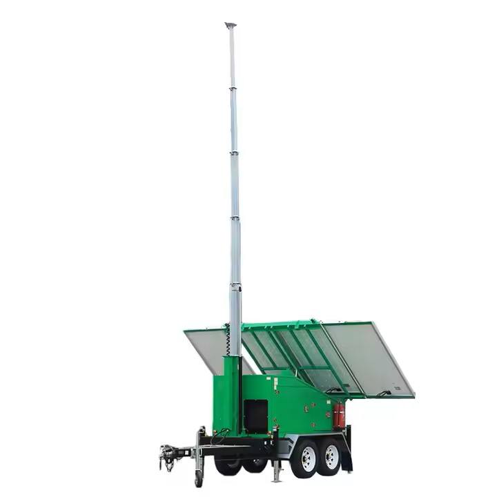 Dual Axle Hybrid Solar CCTV Tower Trailer for Efficient Monitoring Systems