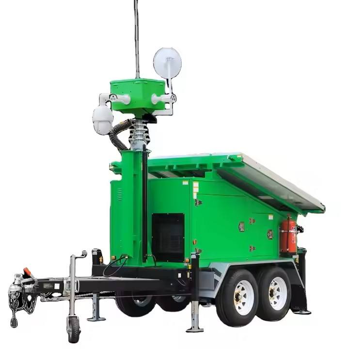 Dual Axle Hybrid Solar CCTV Tower Trailer for Efficient Monitoring Systems