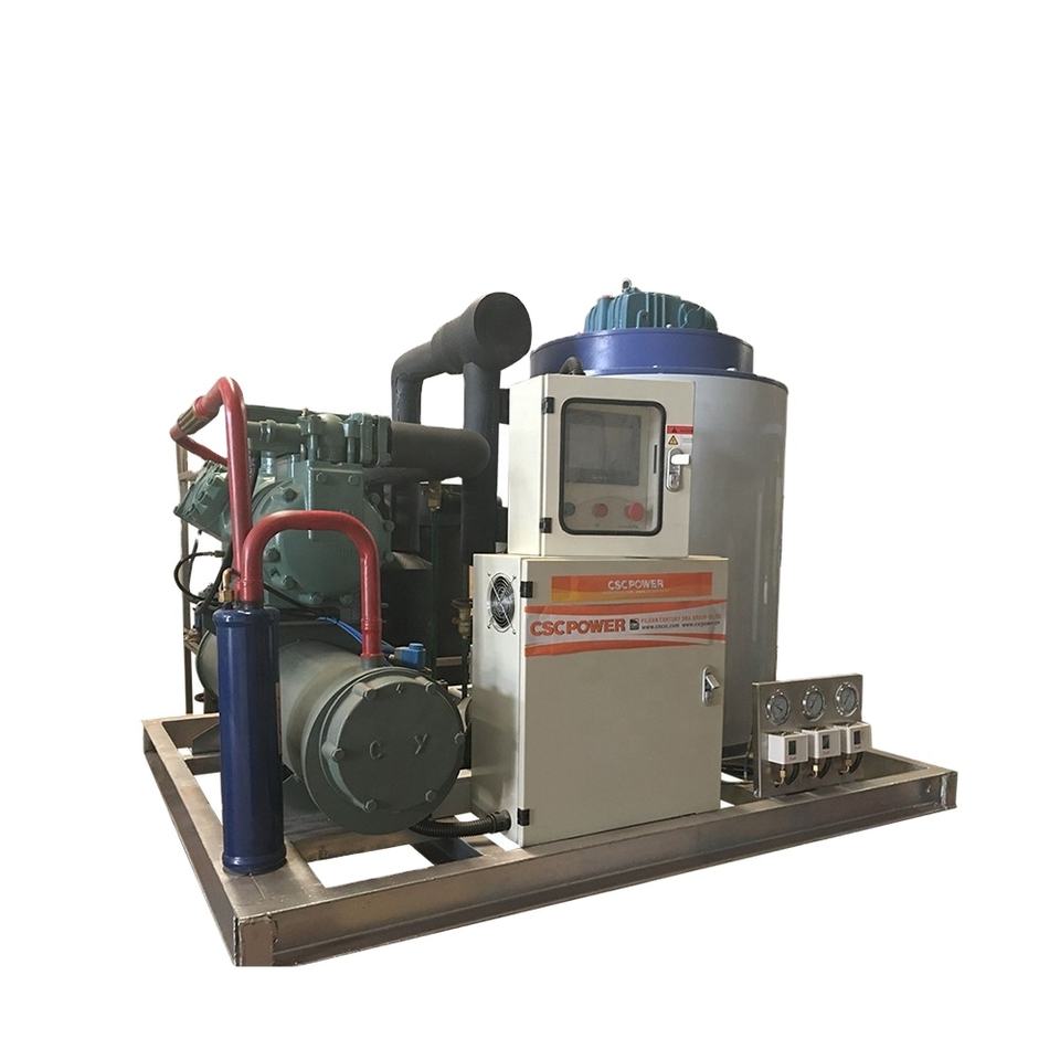 1Ton 2Ton 3Ton 5Ton Sea Salt Water Flake Ice Maker Slicing Machine Snow Flake Ice Making Machine for Fish Seafood Market