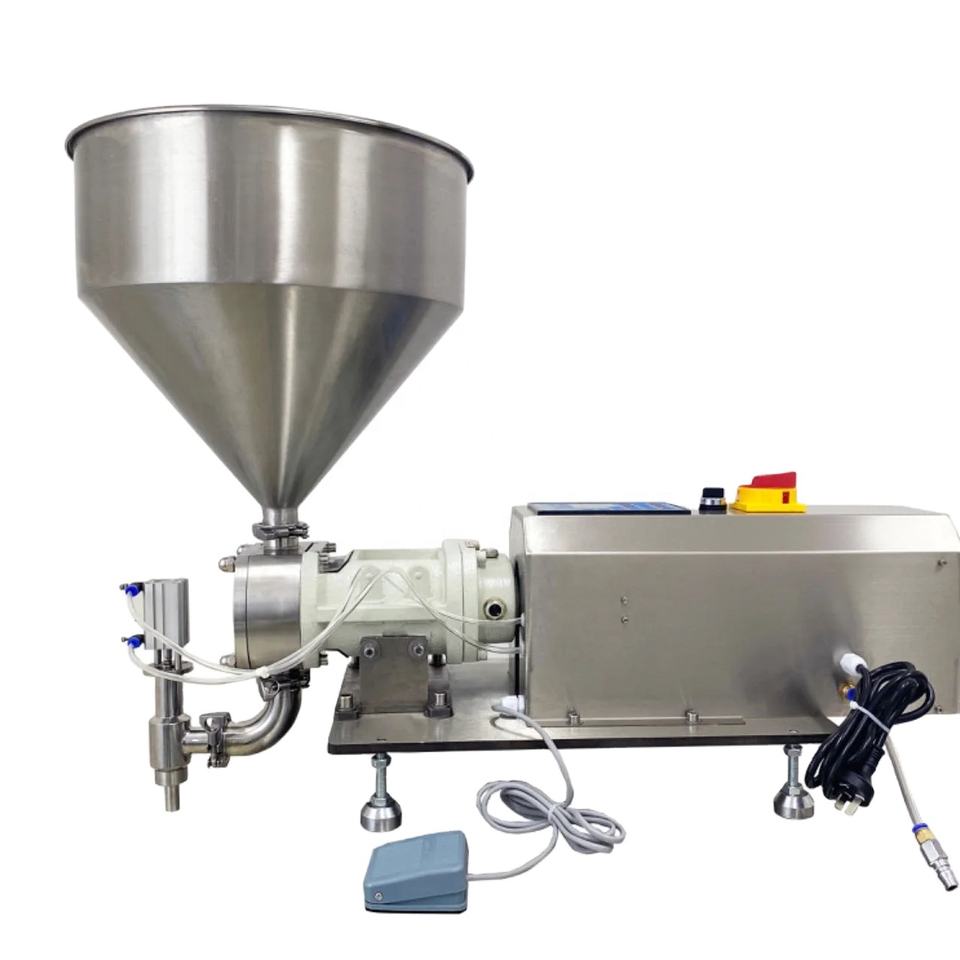 Small Semi Automatic PLC Rotary Lobe Pump Filler for Food Beverage Oil Bags Paste Filling Machine