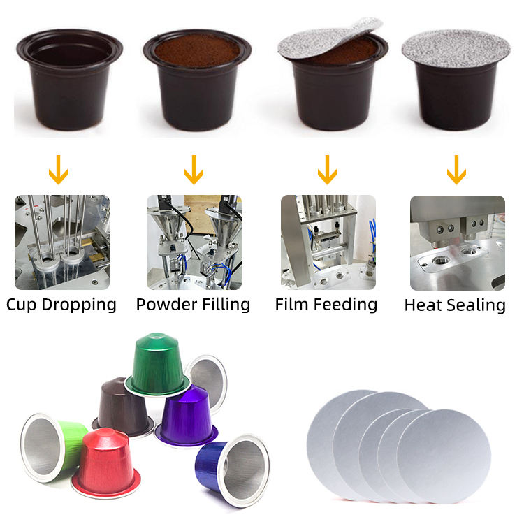 Coffee Capsules Pod Cup Making Packaging Machine High Speed Full Automatic Nespresso Coffee K Cup Filling Packing Machine