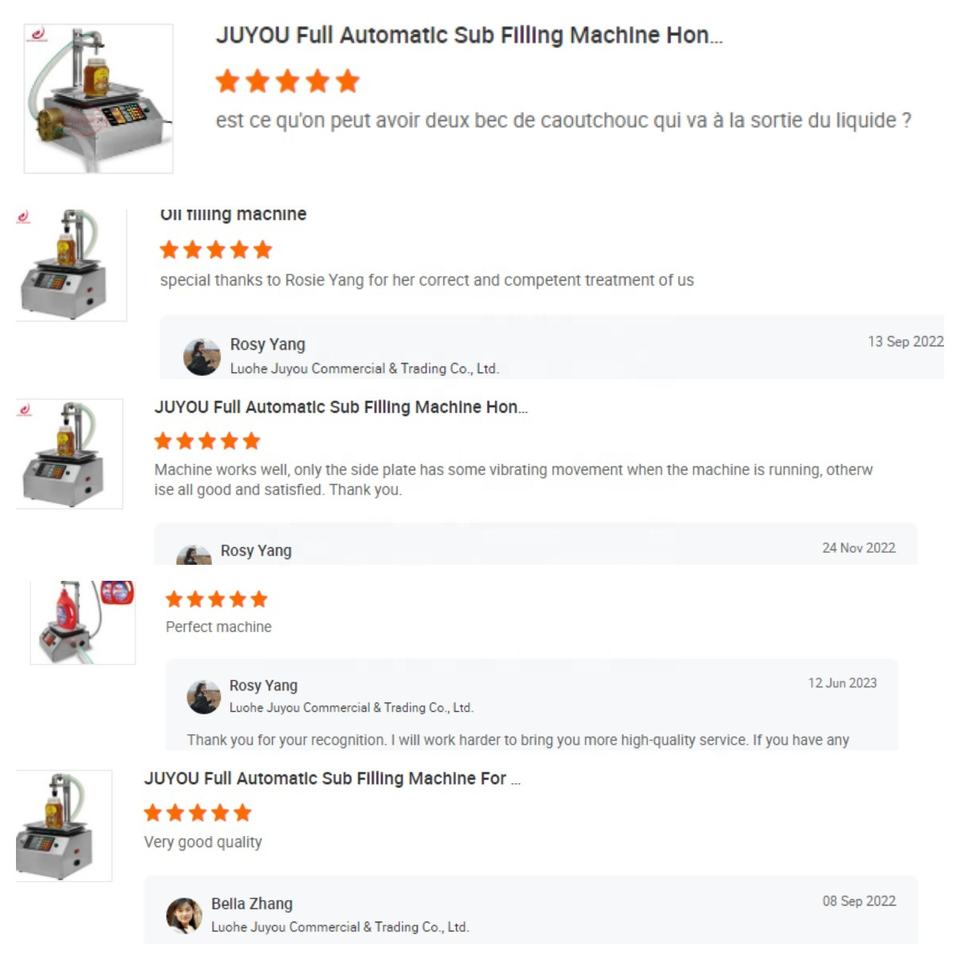 JUYOU Full Automatic Sub Filling Machine Honey Sesame Paste Edible Oil Glue Viscous Liquid,liquid Filling Machine