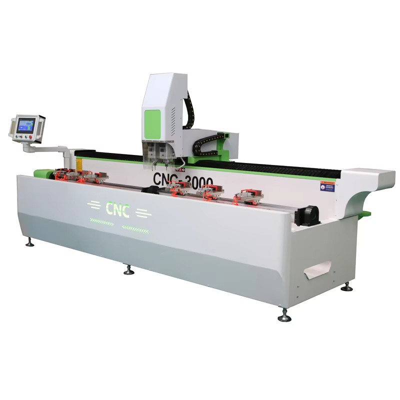 3000mm Double Spindle Window and Door Making Machinery PVC UPVC Aluminum Profile CNC Metal Drilling Milling Machine