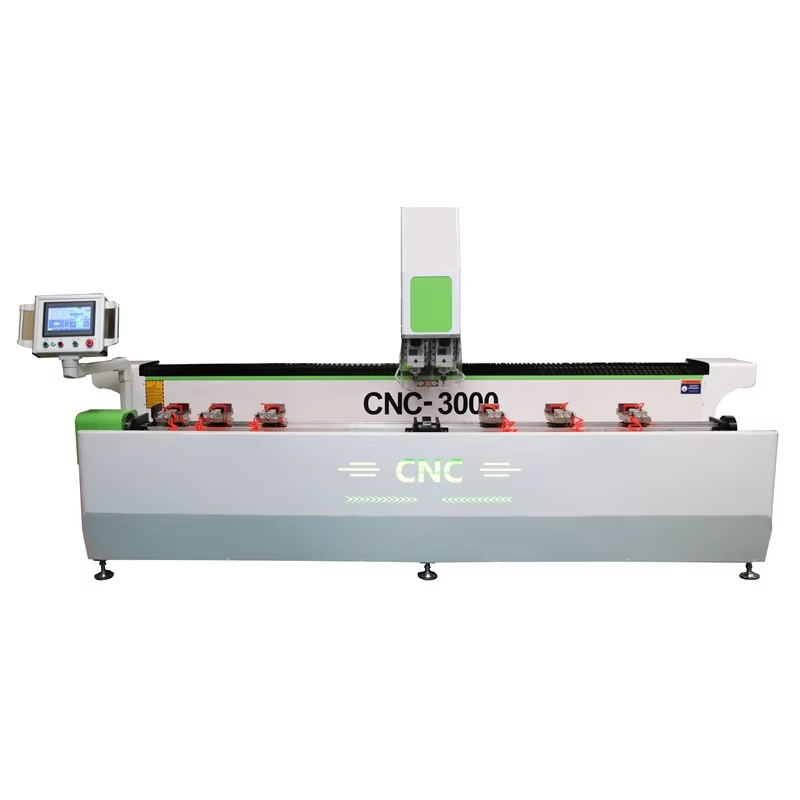 3000mm Double Spindle Window and Door Making Machinery PVC UPVC Aluminum Profile CNC Metal Drilling Milling Machine