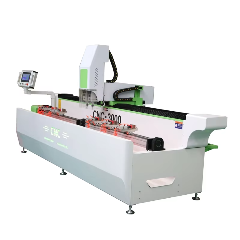 3000mm Double Spindle Window and Door Making Machinery PVC UPVC Aluminum Profile CNC Metal Drilling Milling Machine