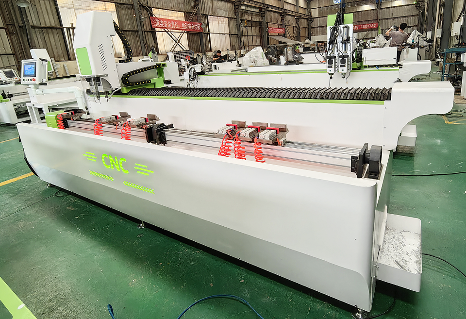 3000mm Double Spindle Window and Door Making Machinery PVC UPVC Aluminum Profile CNC Metal Drilling Milling Machine