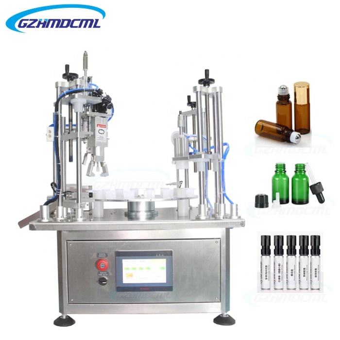 Rotary Automatic Essential Oil Eye Drops Liquid Glue Filler Glass Small Bottle Blood Tube Vial Reagent Filling Capping Machine