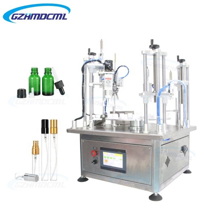 Rotary Automatic Essential Oil Eye Drops Liquid Glue Filler Glass Small Bottle Blood Tube Vial Reagent Filling Capping Machine