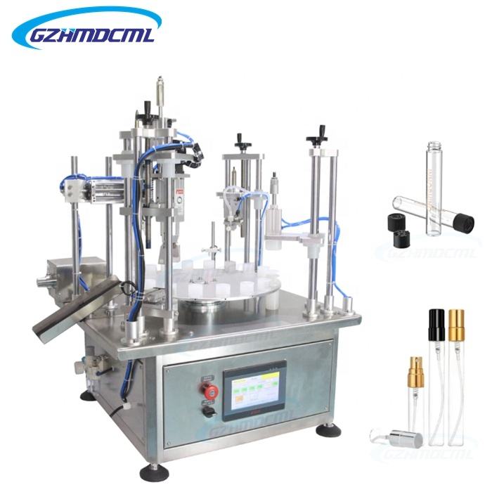 Rotary Automatic Essential Oil Eye Drops Liquid Glue Filler Glass Small Bottle Blood Tube Vial Reagent Filling Capping Machine
