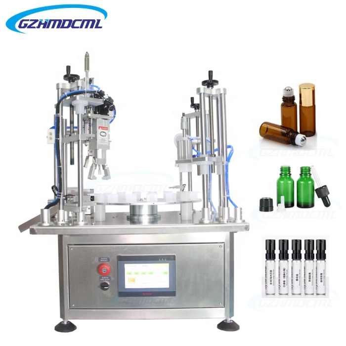 Rotary Automatic Essential Oil Eye Drops Liquid Glue Filler Glass Small Bottle Blood Tube Vial Reagent Filling Capping Machine