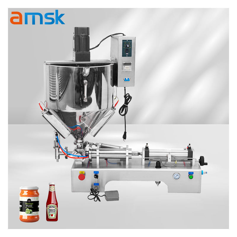 Y Hopper Single Nozzle Automatic Cosmetic Yogurt Butter Cream Paste Filling Machine with Heating and Stirring Function