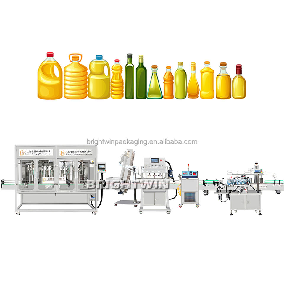 Automatic Palm Oil Bottling Filler Production Line Oils Machinery for Vegetable Cocoa Beans Edible Coconut Oil Filling Machine