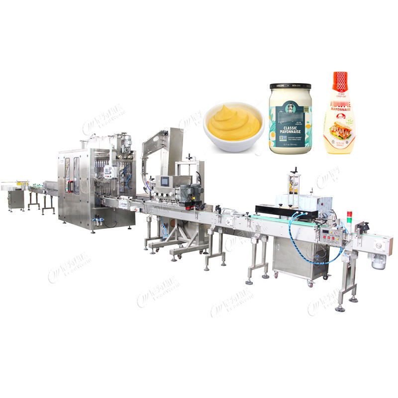 LWT Mayonnaise/chili/tomato/chocolate/fruit Jam Sauce Filling Production Line Labeling and Sealing Machine