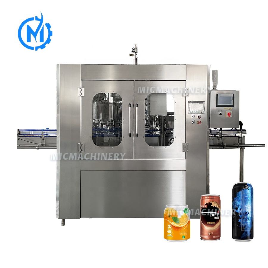 Automatic Canning Line Small PET Aluminum Cans Beverage Coffee Tea Juice Filling Machine