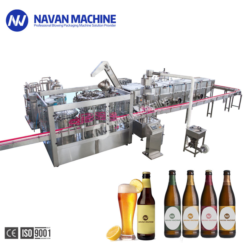 Low Beer Processing Production Line Automatic Glass Bottled Beer Filling Machine
