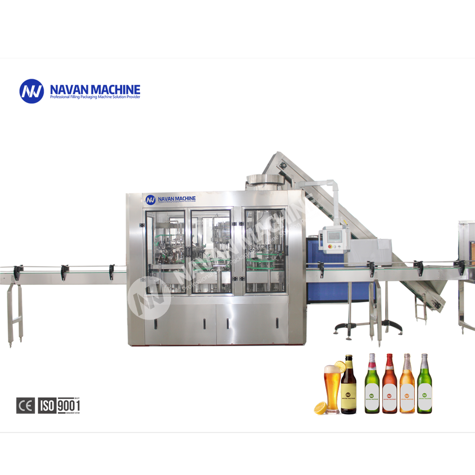 Low Beer Processing Production Line Automatic Glass Bottled Beer Filling Machine