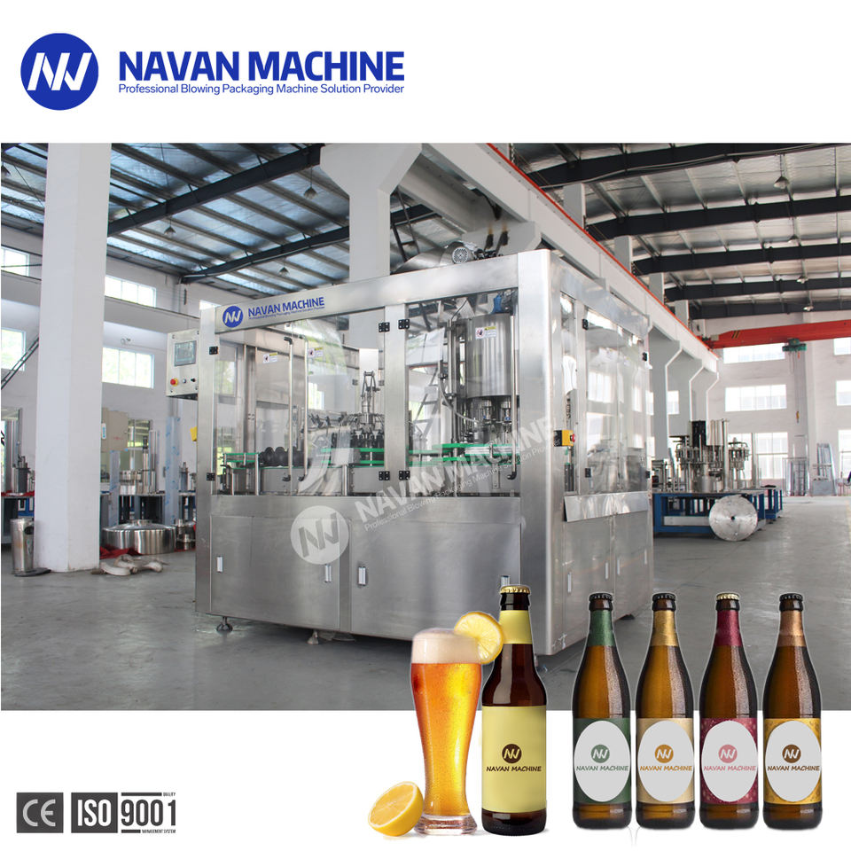 Low Beer Processing Production Line Automatic Glass Bottled Beer Filling Machine