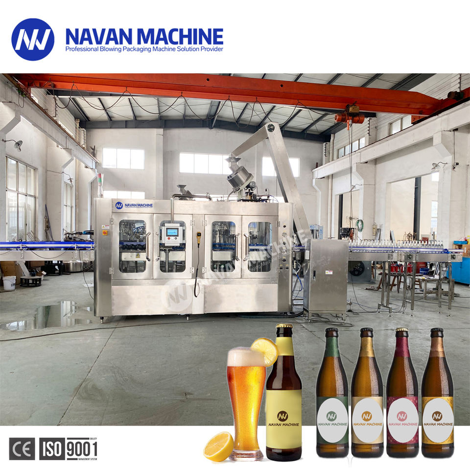 Low Beer Processing Production Line Automatic Glass Bottled Beer Filling Machine