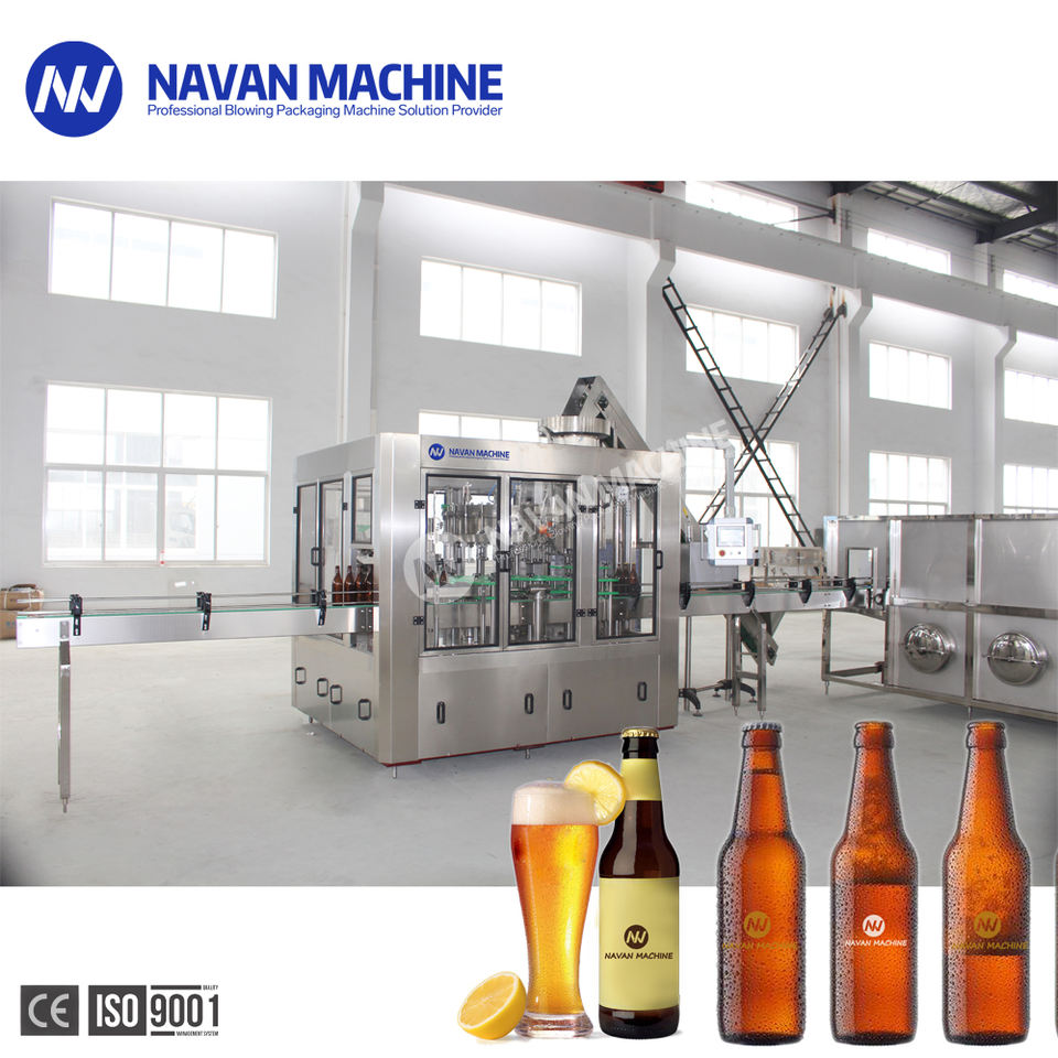 Low Beer Processing Production Line Automatic Glass Bottled Beer Filling Machine