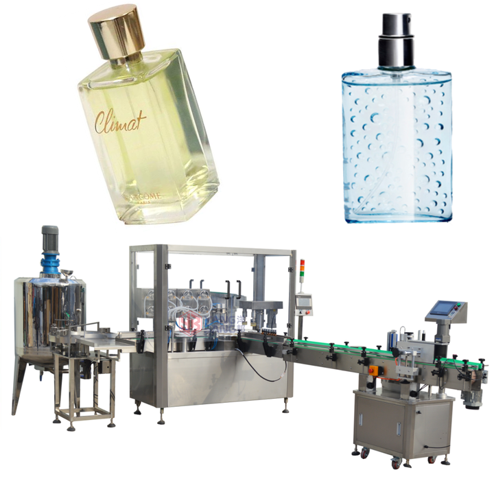 Automatic 4 Heads Perfume Bottle Filling Machine Perfume Making Production Line Filling Capping Packing Machine 50ml 100ml