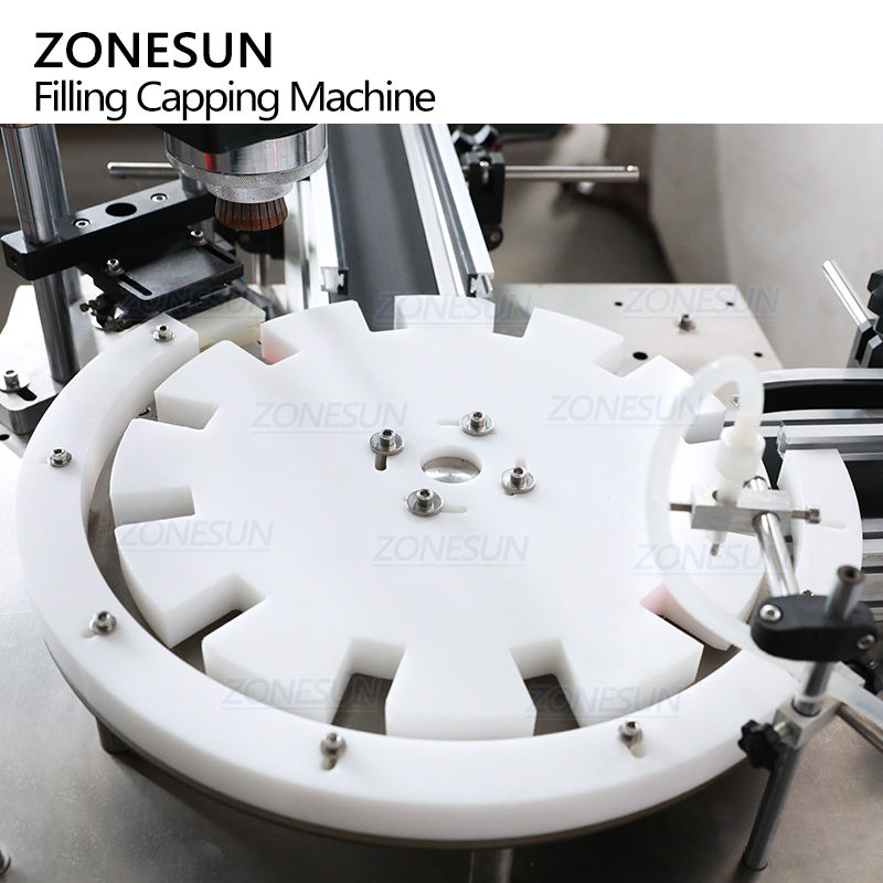 ZONESUN ZS-AFC25 Automatic Single Head Monoblock Rotary Cosmetic Perfume Bottle Liquid Filling Capping Pressing Machine
