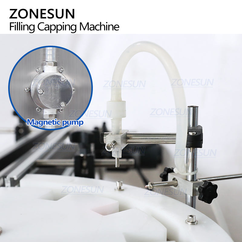 ZONESUN ZS-AFC25 Automatic Single Head Monoblock Rotary Cosmetic Perfume Bottle Liquid Filling Capping Pressing Machine