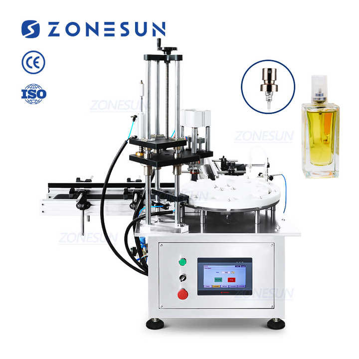 ZONESUN ZS-AFC25 Automatic Single Head Monoblock Rotary Cosmetic Perfume Bottle Liquid Filling Capping Pressing Machine