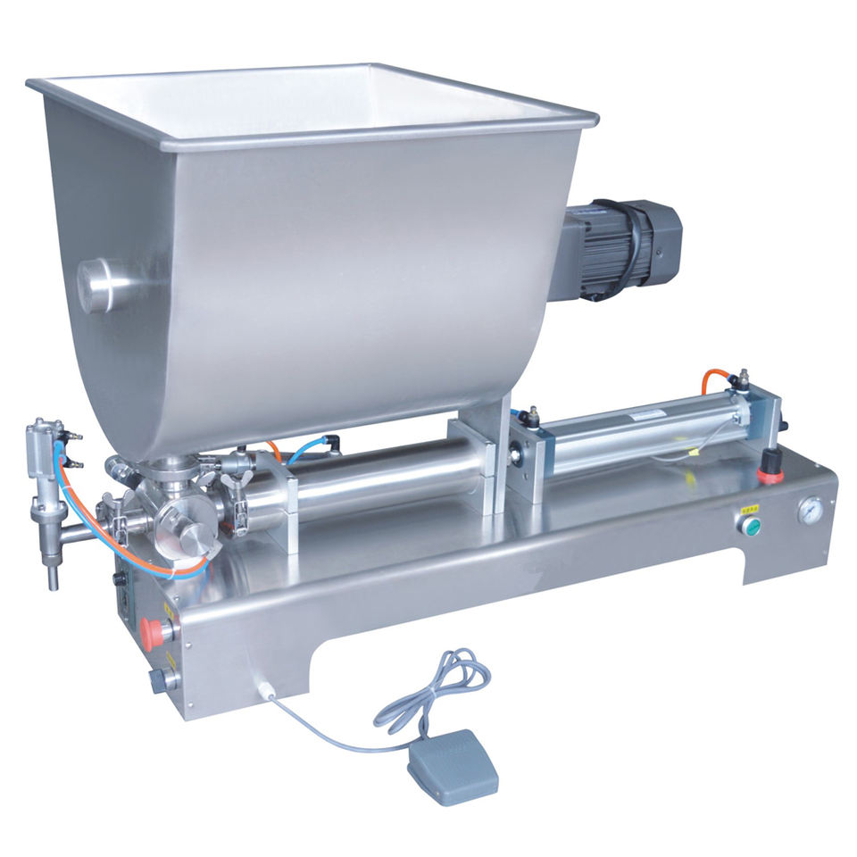 G1WGD100-1000 Horizontal Single Head Paste Filling Machine with Mixing tank for Cleaning Paste and Body Lotion