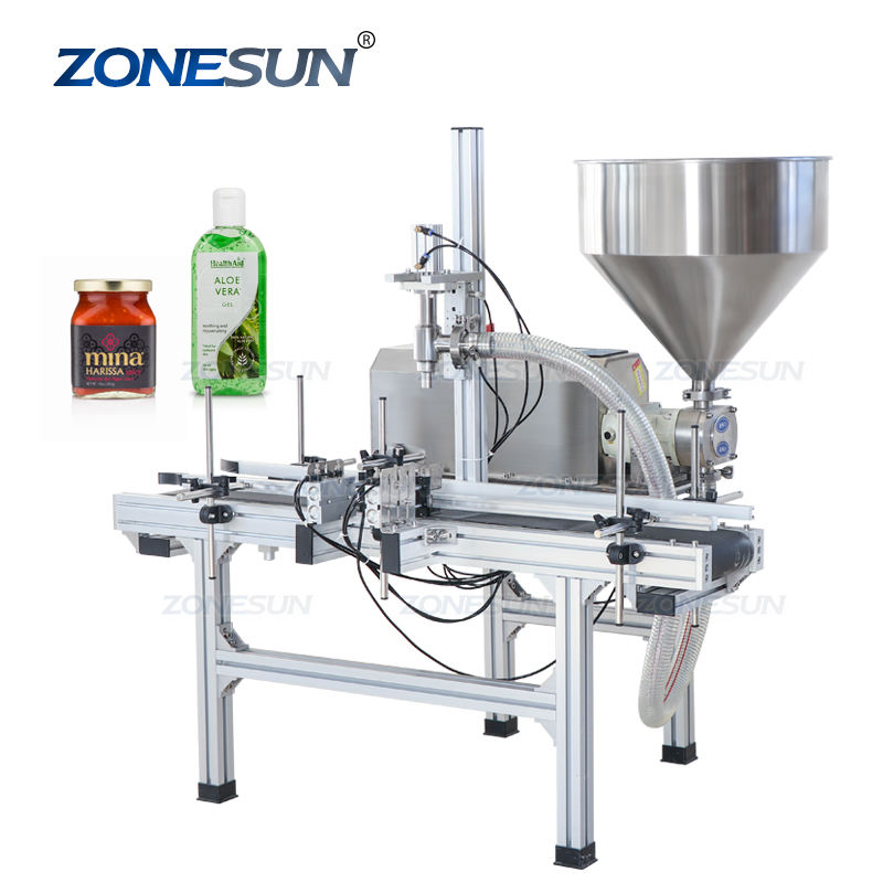 ZONESUN ZS-DTGT900P Automatic Desktop Single Diving Head Rotor Pump Food Jam Cosmetic Cream Paste Filling Machine
