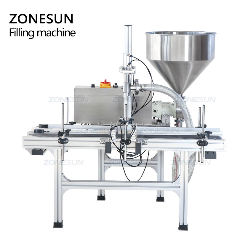 ZONESUN ZS-DTGT900P Automatic Desktop Single Diving Head Rotor Pump Food Jam Cosmetic Cream Paste Filling Machine