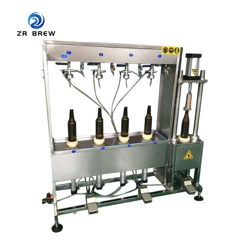 Filler Beer Bottle Filling and Capping Machine Semi Automatic Small Manual Carbonated Drink Glass Juice Packing Machine SUS304