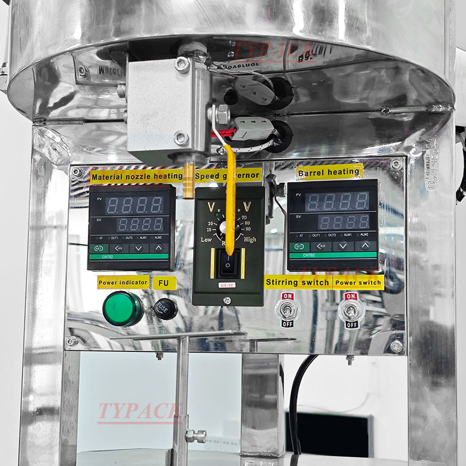 Manual Lipstick Making Filling Machine With Mixing Heater Hopper for Lipstick Lip Balm Cosmetic Filling Machine