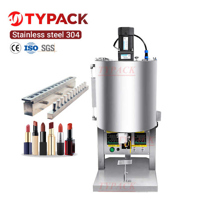 Manual Lipstick Making Filling Machine With Mixing Heater Hopper for Lipstick Lip Balm Cosmetic Filling Machine