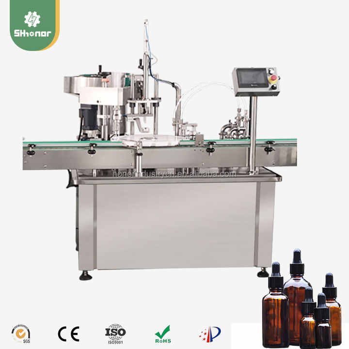 Automatic Rotary 10-50ml Small Dropper Bottle Essential Oil Filling Machine