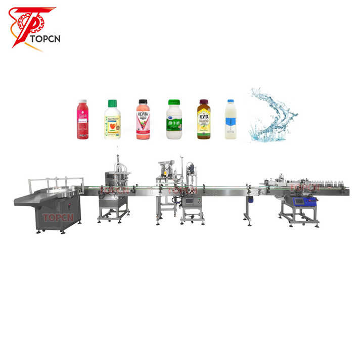 Good Automatic Small Scale Ink Liquor Milk Tea Wine Drops PET Bottle Liquid Filling Capping Double Side Labeling Machine