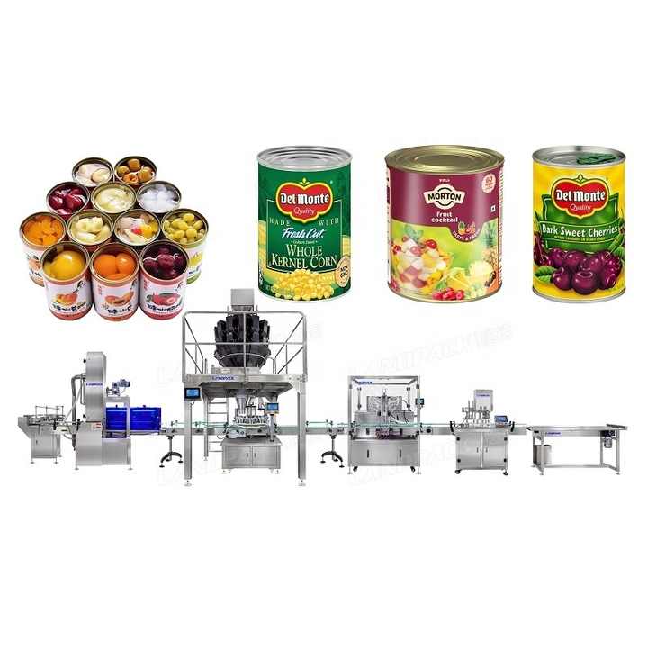 Pineapple Peach Granule Canned Food Fruit Can Cans Filling Production Line Machine