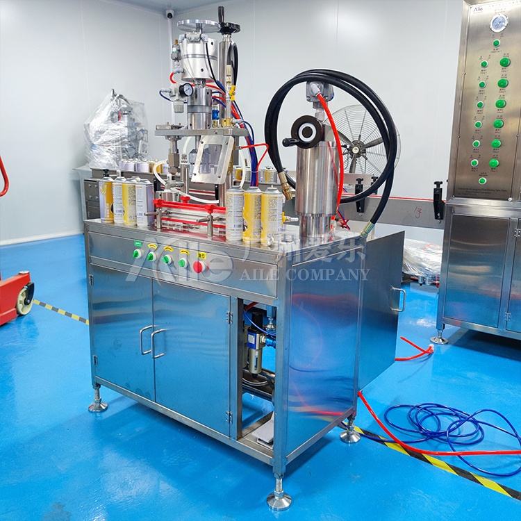 Semi Automatic Aerosol Machine Filling Cans Gas Lighter Spray Paint lpg Refill Filling Machine