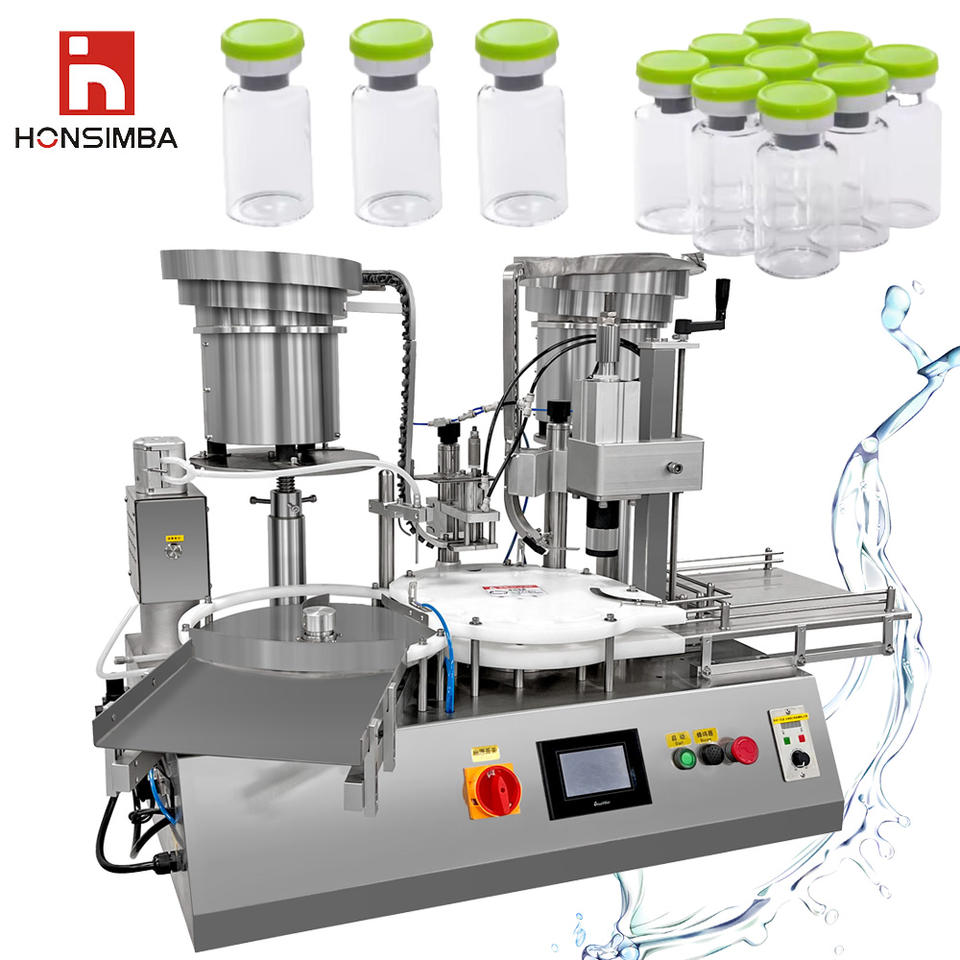 Full Automatic Table Top 1-10ml Filling Capping Machine,Lab Vial Filling and Capping Machine With Cap Feeder