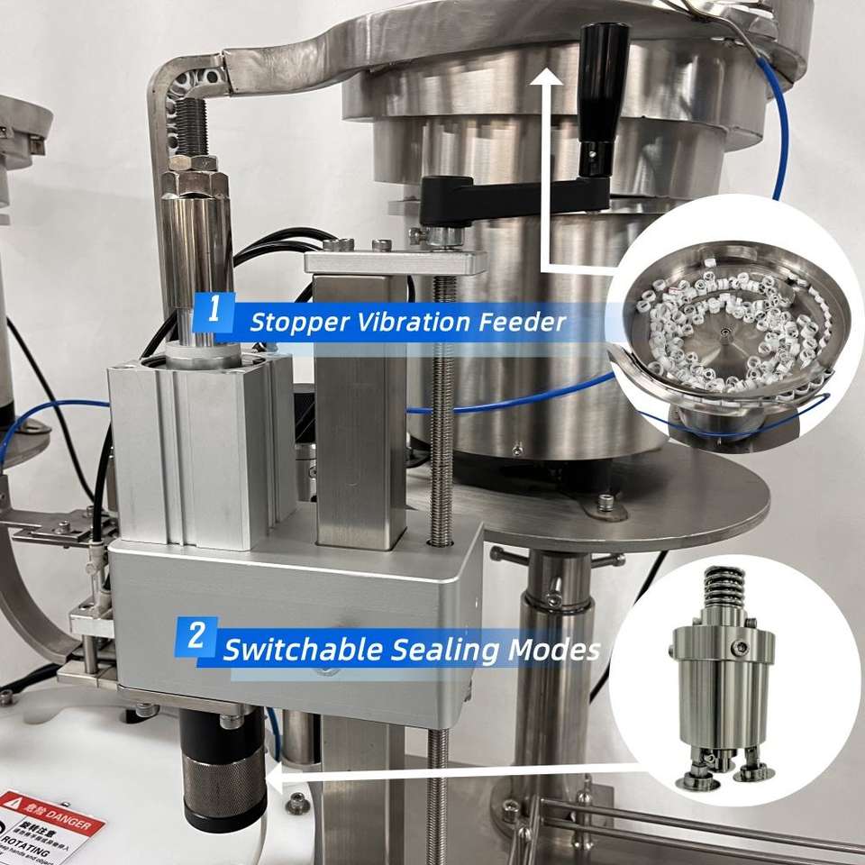 Full Automatic Table Top 1-10ml Filling Capping Machine,Lab Vial Filling and Capping Machine With Cap Feeder