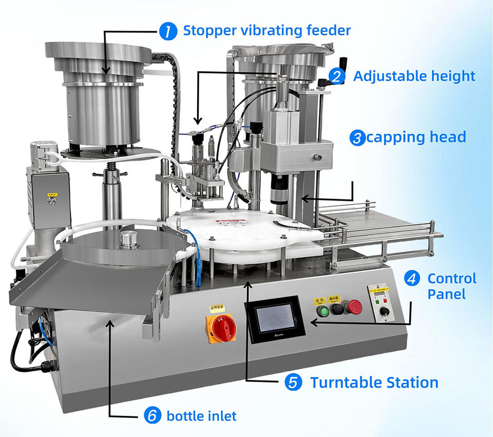 Full Automatic Table Top 1-10ml Filling Capping Machine,Lab Vial Filling and Capping Machine With Cap Feeder