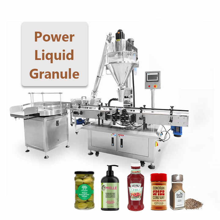 Small Automatic Bottle Can Jam Jar Oil Juice Sauce Paste Liquid Powder Packing Filling and Capping Machine for Spices Honey Milk