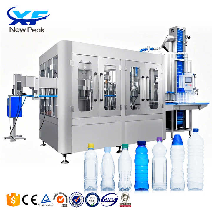 3 in 1 Small Mineral Water Bottling Machine Automatic NewPeak CGF8-8-4 500ml Bottle Filling Machine