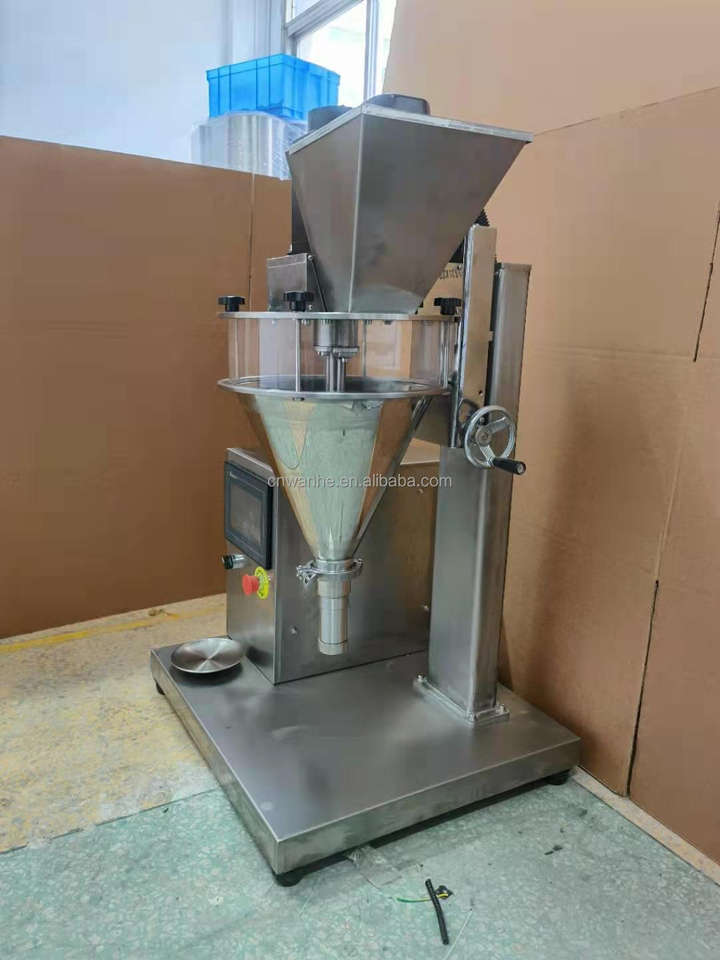 Wanhe Semi Auto Desktop Dry Small Powder Bottle Weighing Filling Machine Screw Auger Small Powder Filler Machine