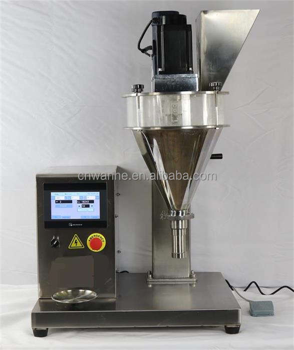 Wanhe Semi Auto Desktop Dry Small Powder Bottle Weighing Filling Machine Screw Auger Small Powder Filler Machine